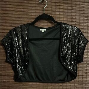 NWOT Black Sequin Women's Top Bolero